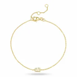 bokstav b zirkon armbånd i forgylt sølv - My Letter