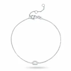 bokstav d zirkon armbånd i sølv - My Letter
