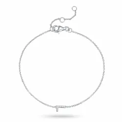 bokstav l zirkon armbånd i sølv - My Letter