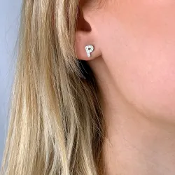 bokstav p zirkon ørestikker i sølv - My Letter