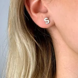 bokstav s øredobber i sølv - My Letter