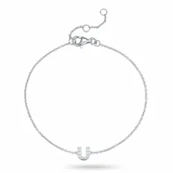bokstav u zirkon armbånd i sølv - My Letter