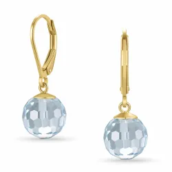 blå Glass øredobber i forgylt sølv - Loom Stones