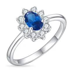 rosett syntetisk spinel ring i sølv