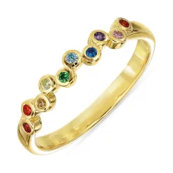 multifarget zirkon ring i forgylt sølv - Bubbly Twist