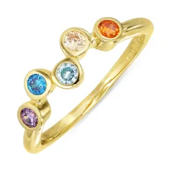 multifarget zirkon ring i forgylt sølv - Bubbly Twist