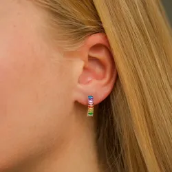 15,5 mm multifargede creol i sølv