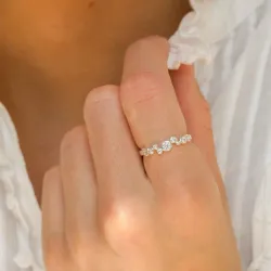 hvit zirkon ring i sølv - Bubbly Sparkle