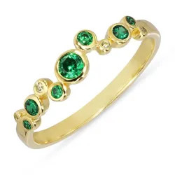 grønn zirkon ring i forgylt sølv - Bubbly Twist