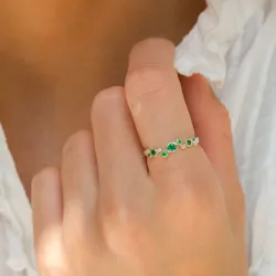 grønn zirkon ring i sølv - Bubbly Twist