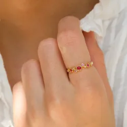 rosa zirkon ring i forgylt sølv - Bubbly Twist