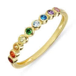 multifarget zirkon ring i forgylt sølv - Bubbly Twist