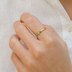 multifarget zirkon ring i forgylt sølv - Bubbly Twist