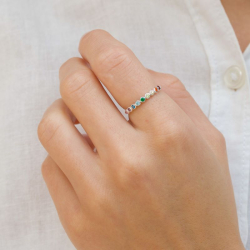 multifarget zirkon ring i sølv - Bubbly Twist