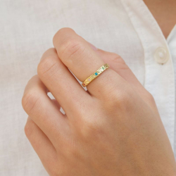 multifarget zirkon ring i forgylt sølv