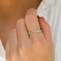 multifarget zirkon ring i sølv - Bubbly Twist