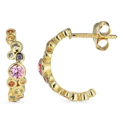 multifargede zirkon halvcreol i forgylt sølv - Bubbly Twist