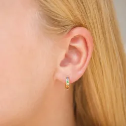 multifargede zirkon creol i forgylt sølv