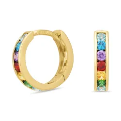 multifargede zirkon creol i forgylt sølv