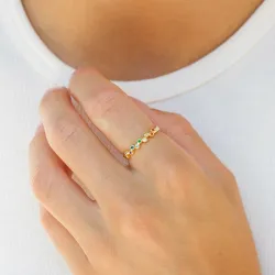 multifarget zirkon ring i forgylt sølv - Bubbly Twist