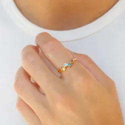multifarget zirkon ring i forgylt sølv - Bubbly Twist