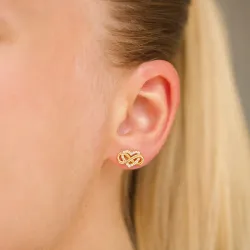 infinity zirkon ørestikker i forgylt sølv