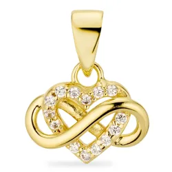 infinity zirkon anheng i forgylt sølv