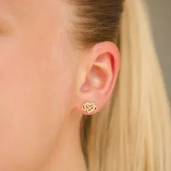 infinity zirkon ørestikker i forgylt sølv