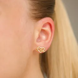 infinity zirkon ørestikker i forgylt sølv