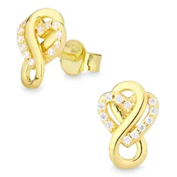 infinity zirkon øredobber i forgylt sølv