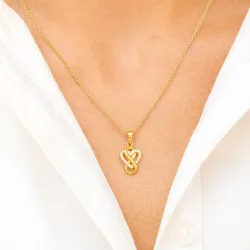 infinity zirkon anheng i forgylt sølv