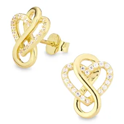 infinity zirkon øredobber i forgylt sølv