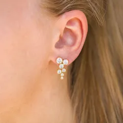 zirkon øredobber i forgylt sølv - Bubbly Sparkle