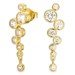 zirkon øredobber i forgylt sølv - Bubbly Sparkle