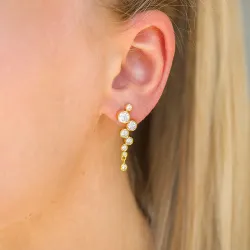 zirkon øredobber i forgylt sølv - Bubbly Sparkle