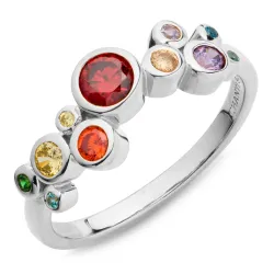 multifarget zirkon ring i sølv - Bubbly Twist