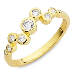 zirkon ring i forgylt sølv - Bubbly Sparkle