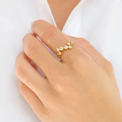zirkon ring i forgylt sølv - Bubbly Sparkle