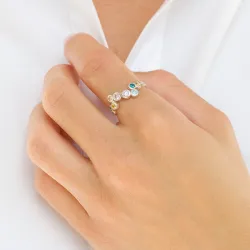multifarget zirkon ring i sølv - Bubbly Twist