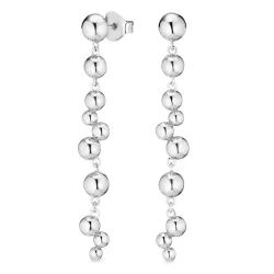 lange øredobber i sølv - Bubbly Pure