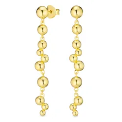 lange øredobber i forgylt sølv - Bubbly Pure