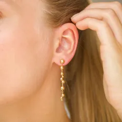 lange øredobber i forgylt sølv - Bubbly Pure