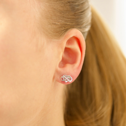 hjerte infinity øredobber i sølv - Amoré