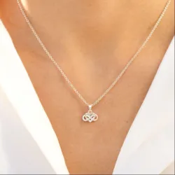 hjerte infinity anheng i forgylt sølv - Amoré