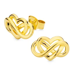 hjerte infinity øredobber i forgylt sølv - Amoré