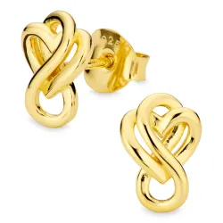 hjerte infinity øredobber i forgylt sølv - Amoré