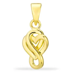 hjerte infinity anheng i forgylt sølv - Amoré