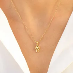 hjerte infinity anheng i forgylt sølv - Amoré