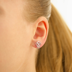 hjerte infinity øredobber i sølv - Amoré