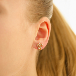 hjerte infinity øredobber i forgylt sølv - Amoré